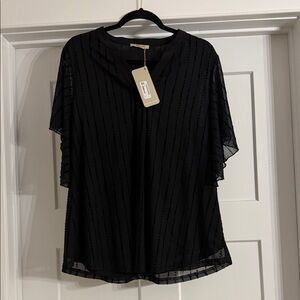 Chic Black Sheer Women's Blouse